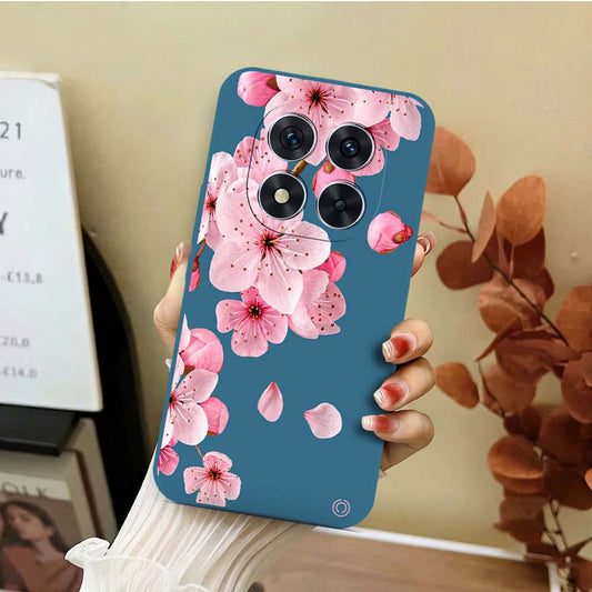 Xiaomi Redmi Note 14 Pro Plus 5G Cover - Blue - D4 - ONation Nature Floral Series - HQ Liquid Silicone Soft Case