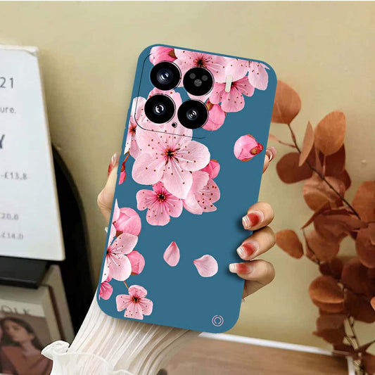 Xiaomi 15 Cover - Blue - D4 - ONation Nature Floral Series - HQ Liquid Silicone Soft Case