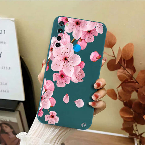 Xiaomi Redmi Note 8 2021 Cover - Dark Green - D4 - ONation Nature Floral Series - HQ Liquid Silicone Soft Case