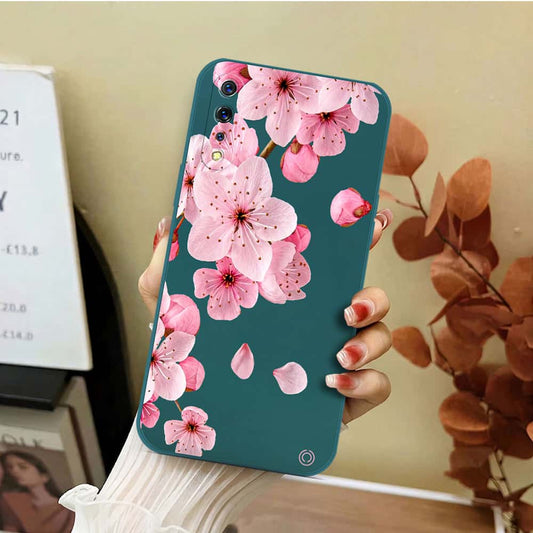 Vivo S1 Cover - Dark Green - D4 - ONation Nature Floral Series - HQ Liquid Silicone Soft Case