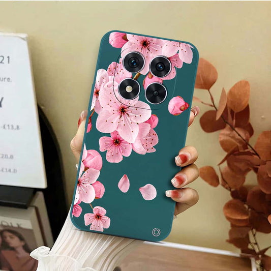 Xiaomi Redmi Note 14 Pro Plus 5G Cover - Dark Green - D4 - ONation Nature Floral Series - HQ Liquid Silicone Soft Case