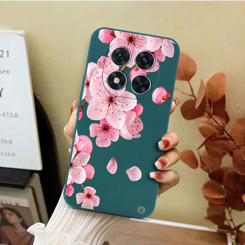 Xiaomi Redmi Note 14 Pro Plus 5G Cover - Dark Green - D4 - ONation Nature Floral Series - HQ Liquid Silicone Soft Case