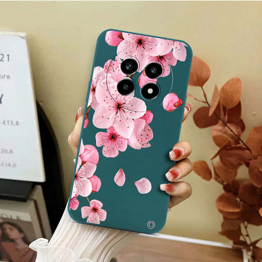 Realme 13 Pro Cover - Dark Green - D4 - ONation Nature Floral Series - HQ Liquid Silicone Soft Case