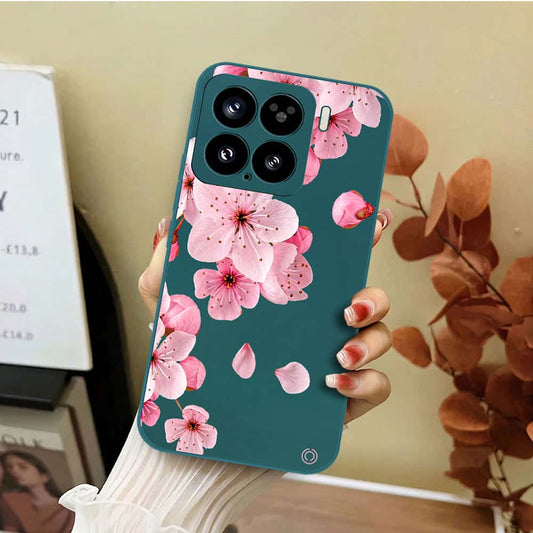 Xiaomi 15 Cover - Dark Green - D4 - ONation Nature Floral Series - HQ Liquid Silicone Soft Case