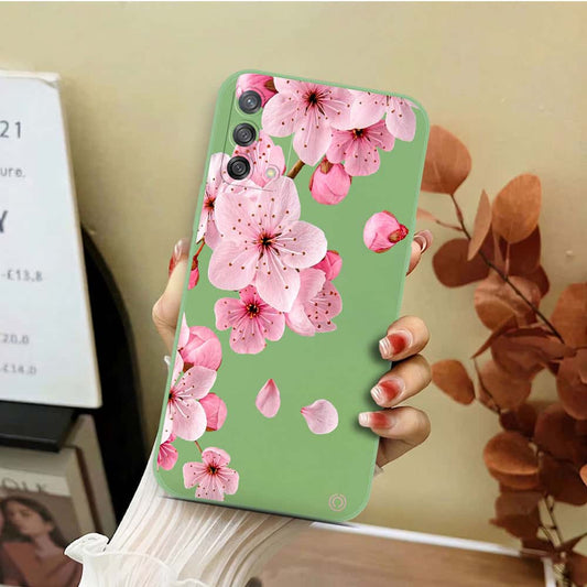 Oppo F19s Cover - Light Green - D4 - ONation Nature Floral Series - HQ Liquid Silicone Soft Case
