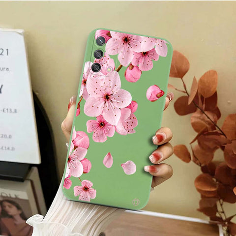 Oppo A74 Cover - Light Green - D4 - ONation Nature Floral Series - HQ Liquid Silicone Soft Case