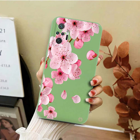 Xiaomi Redmi Note 10 Pro Max Cover - Light Green - D4 - ONation Nature Floral Series - HQ Liquid Silicone Soft Case (Fast Delivery)(W)
