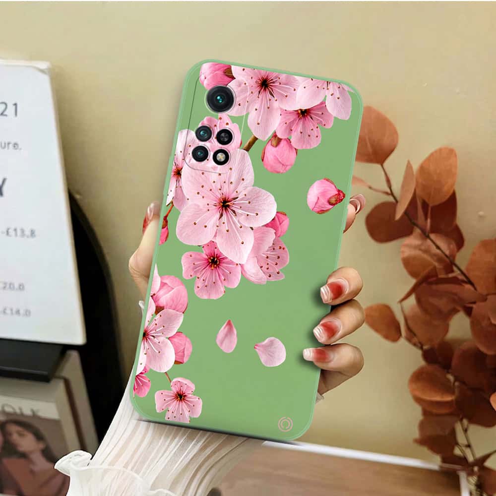 Xiaomi Redmi K30S Cover - Light Green - D4 - ONation Nature Floral Series - HQ Liquid Silicone Soft Case