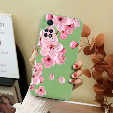 Xiaomi Redmi K30S Cover - Light Green - D4 - ONation Nature Floral Series - HQ Liquid Silicone Soft Case