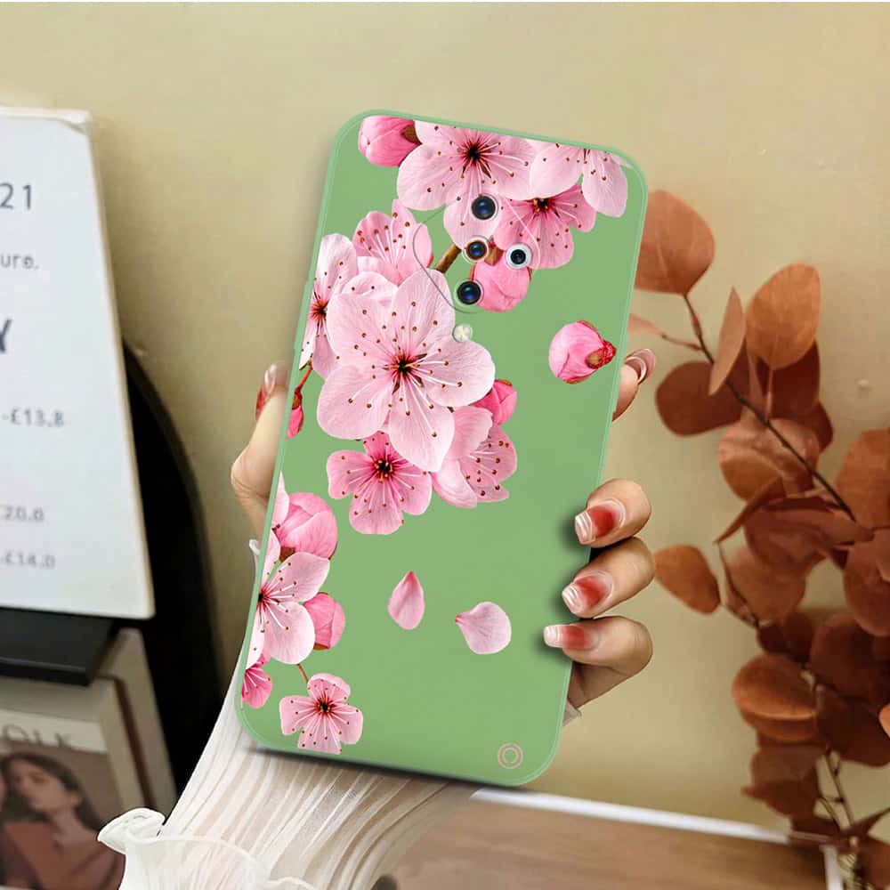 Vivo Y9s Cover - Light Green - D4 - ONation Nature Floral Series - HQ Liquid Silicone Soft Case