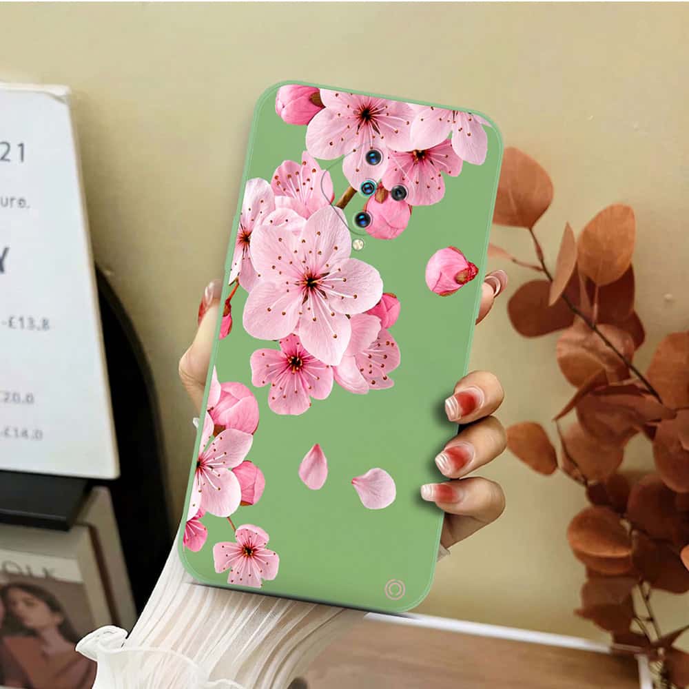 Vivo S1 Pro Cover - Light Green - D4 - ONation Nature Floral Series - HQ Liquid Silicone Soft Case