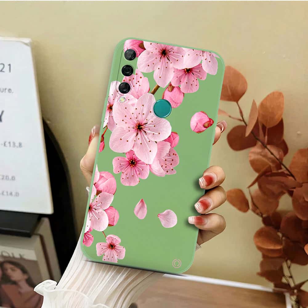 Huawei Y9 Prime 2019 Cover - Light Green - D4 - ONation Nature Floral Series - HQ Liquid Silicone Soft Case