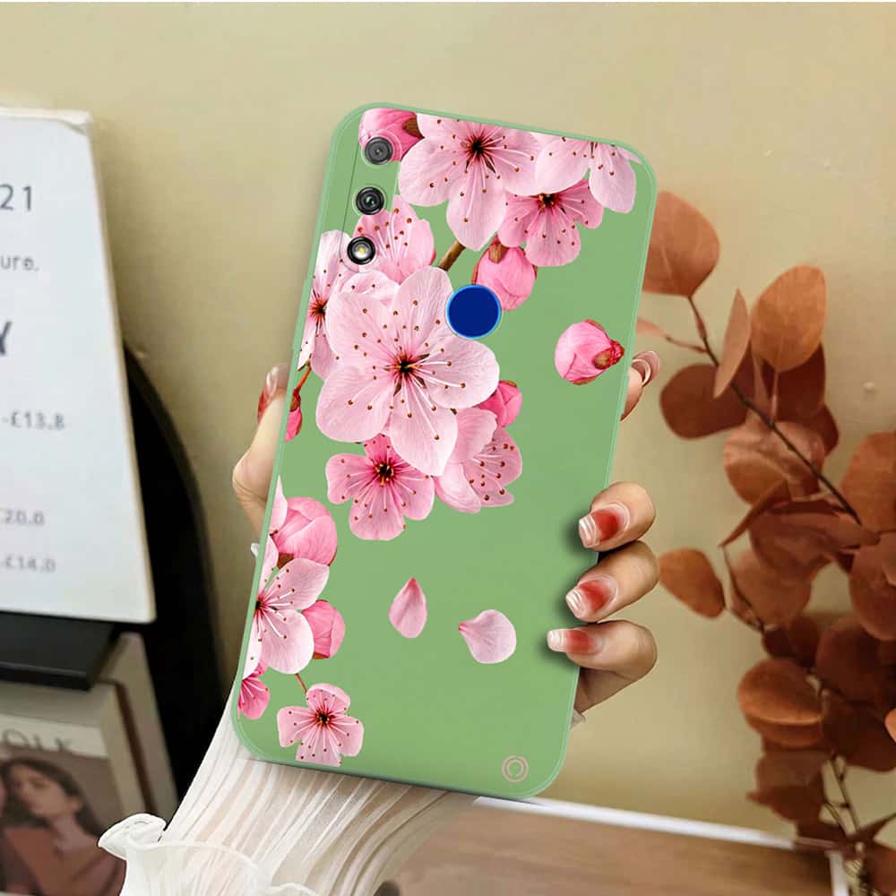 Honor 9X Cover - Light Green - D4 - ONation Nature Floral Series - HQ Liquid Silicone Soft Case