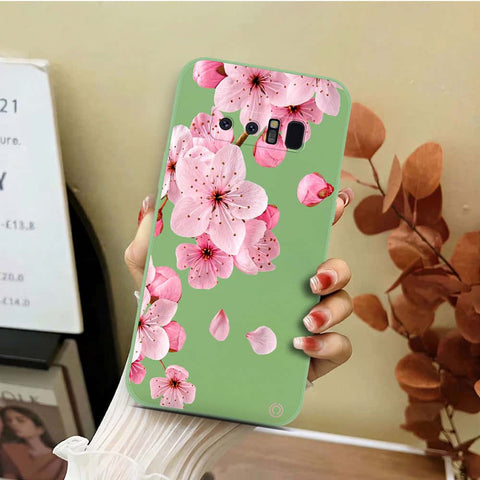 Samsung Galaxy Note 8 Cover - Light Green - D4 - ONation Nature Floral Series - HQ Liquid Silicone Soft Case