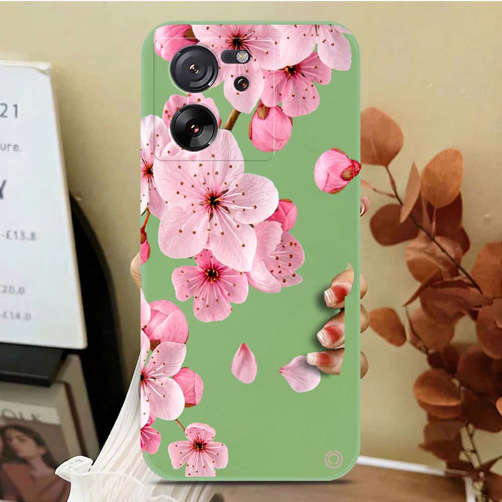 Xiaomi Redmi K60 Ultra Cover - Light Green - D4 - ONation Nature Floral Series - HQ Liquid Silicone Soft Case