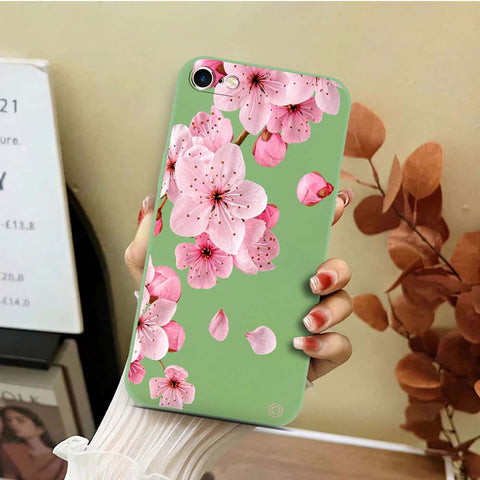 iPhone 6s Plus / 6 Plus Cover - Light Green - D4 - ONation Nature Floral Series - HQ Liquid Silicone Soft Case