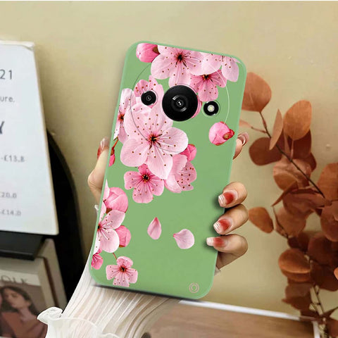 Xiaomi Redmi Note 13  Cover - Light Green - D4 - ONation Nature Floral Series - HQ Liquid Silicone Soft Case