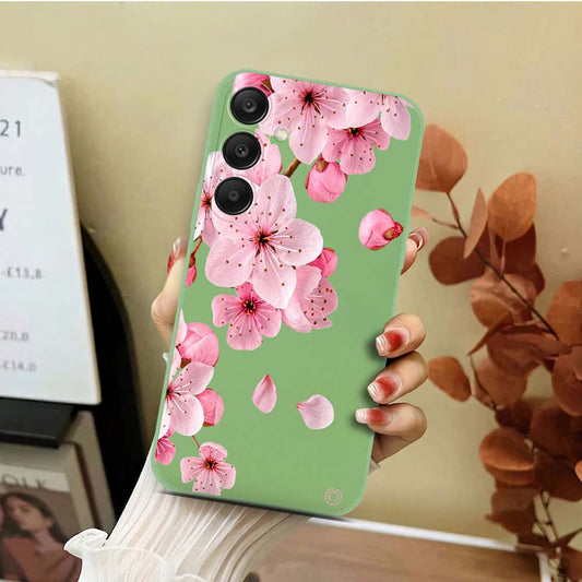 Samsung Galaxy S24 Plus Cover - Light Green - D4 - ONation Nature Floral Series - HQ Liquid Silicone Soft Case