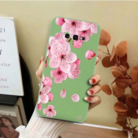 Samsung Galaxy S10e Cover - Light Green - D4 - ONation Nature Floral Series - HQ Liquid Silicone Soft Case