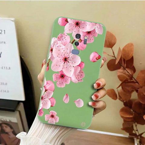 Samsung Galaxy S9 Plus Cover - Light Green - D4 - ONation Nature Floral Series - HQ Liquid Silicone Soft Case