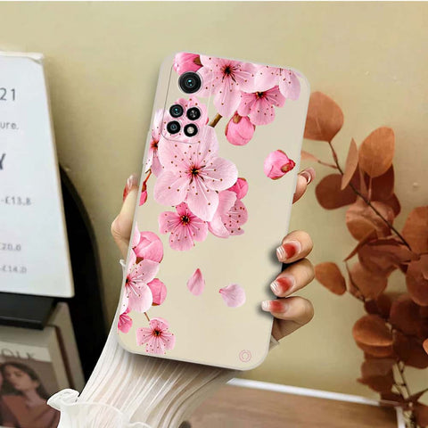 Xiaomi Mi 10T Pro Cover - Off White - D4 - ONation Nature Floral Series - HQ Liquid Silicone Soft Case