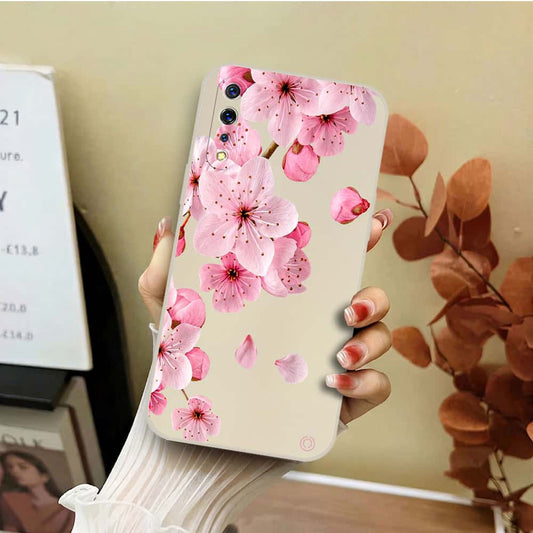 Vivo S1 Cover - Off White - D4 - ONation Nature Floral Series - HQ Liquid Silicone Soft Case