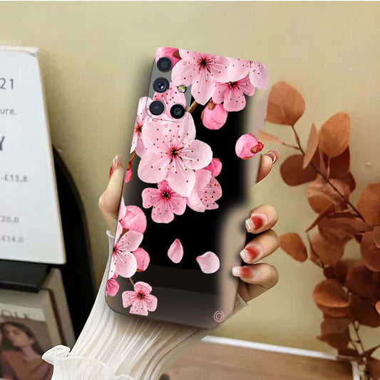Samsung Galaxy M51 Cover - Off White - D4 - ONation Nature Floral Series - HQ Liquid Silicone Soft Case