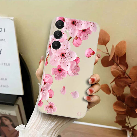 Samsung Galaxy S24 Plus Cover - Off White - D4 - ONation Nature Floral Series - HQ Liquid Silicone Soft Case