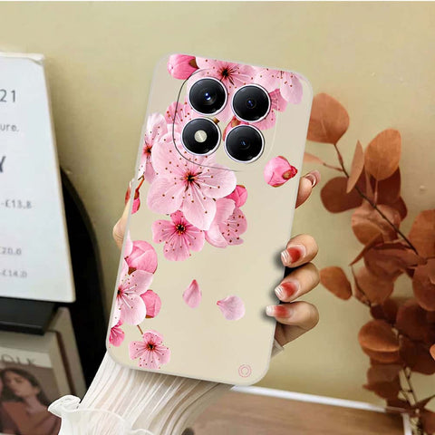 Xiaomi Redmi Note 14 Pro 4G Cover - Off White - D4 - ONation Nature Floral Series - HQ Liquid Silicone Soft Case