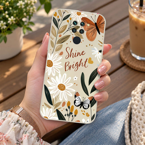 Xiaomi Redmi Note 9S Cover - Off White - D1 - ONation Petal Whismy Series - HQ Liquid Silicone Soft Case