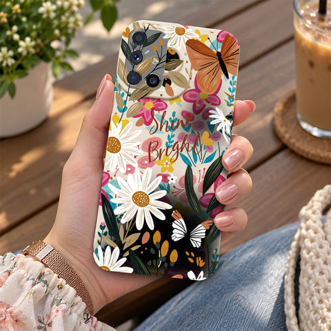 Samsung Galaxy M51 Cover - Off White - D1 - ONation Petal Whismy Series - HQ Liquid Silicone Soft Case
