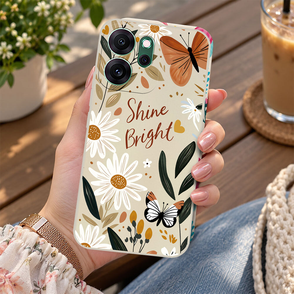 Oppo Reno 14F Cover - Off White - D1 - ONation Petal Whismy Series - HQ Liquid Silicone Soft Case