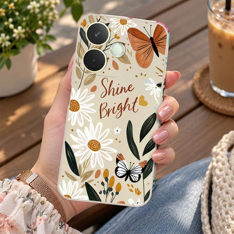Oppo A5 Pro 5G Cover - Off White - D1 - ONation Petal Whismy Series - HQ Liquid Silicone Soft Case