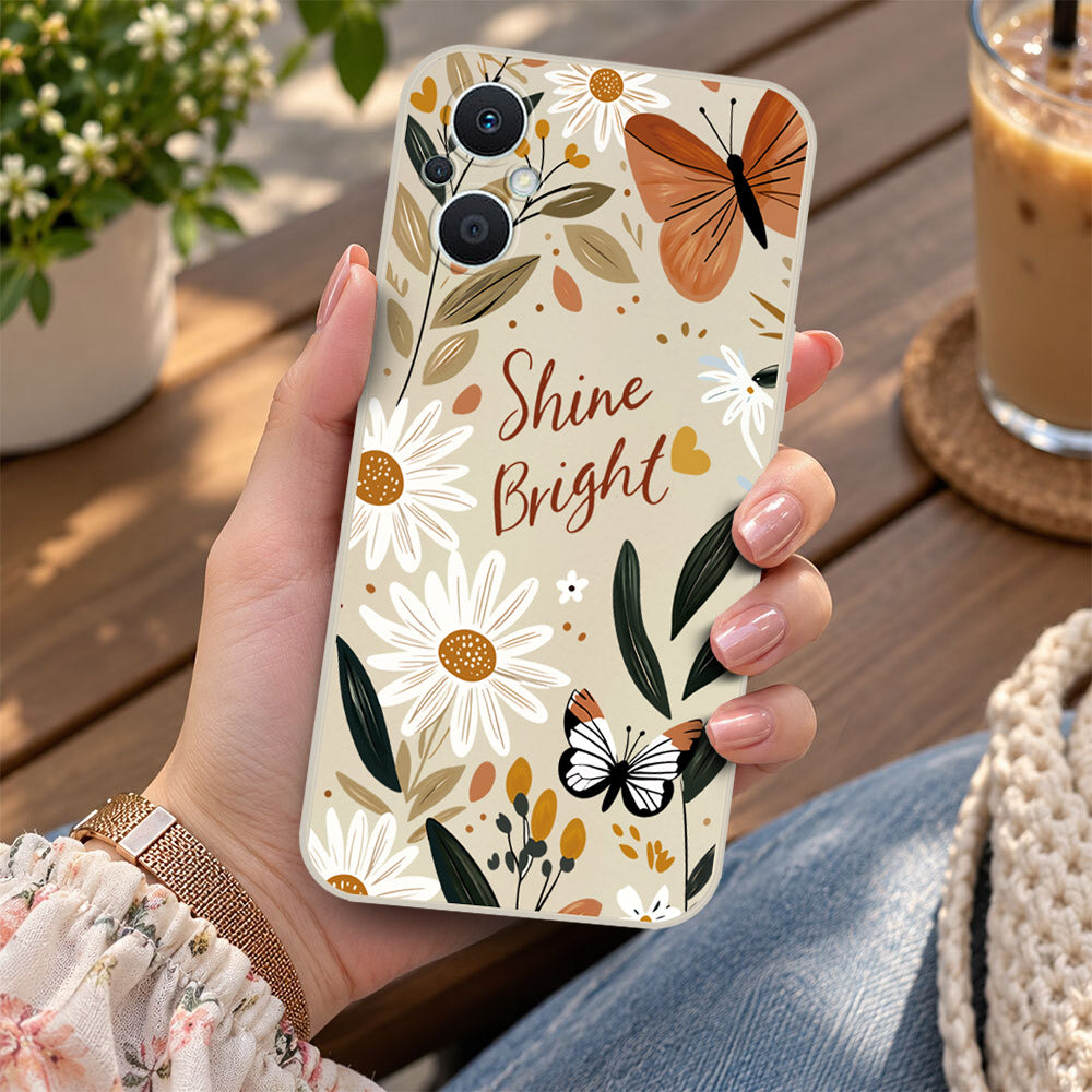Oppo Reno7 Z 5G Cover - Off White - D1 - ONation Petal Whismy Series - HQ Liquid Silicone Soft Case