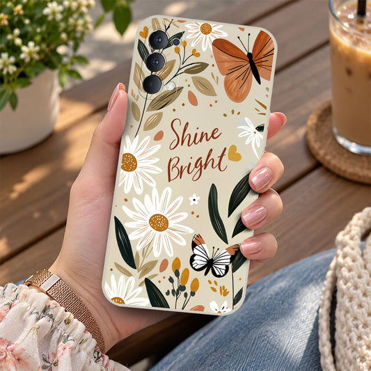 Oppo Reno 5 4G Cover - Off White - D1 - ONation Petal Whismy Series - HQ Liquid Silicone Soft Case