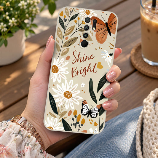 Xiaomi Redmi 9C Cover - Off White - D1 - ONation Petal Whismy Series - HQ Liquid Silicone Soft Case