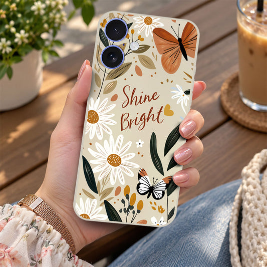 iPhone 16 Plus Cover - Off White - D1 - ONation Petal Whismy Series - HQ Liquid Silicone Soft Case