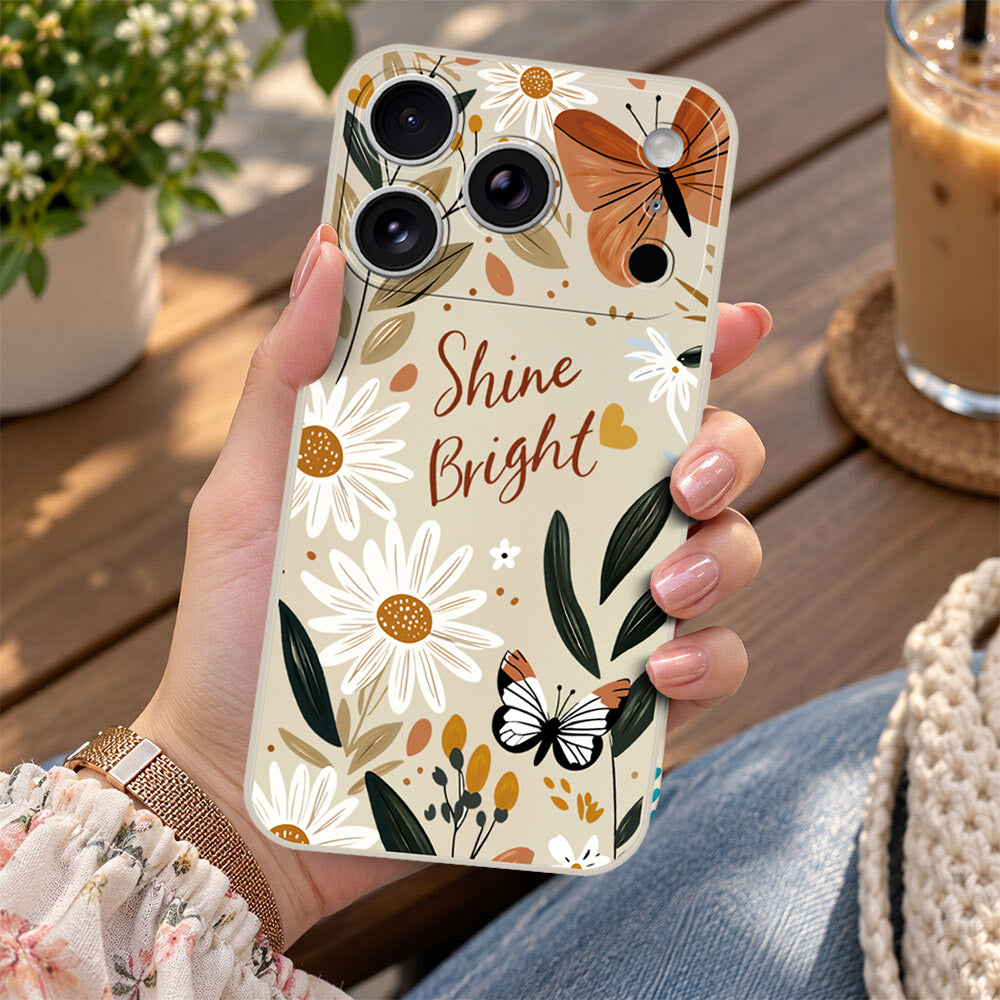 iPhone 17 Pro Max Cover - Off White - D1 - ONation Petal Whismy Series - HQ Liquid Silicone Soft Case