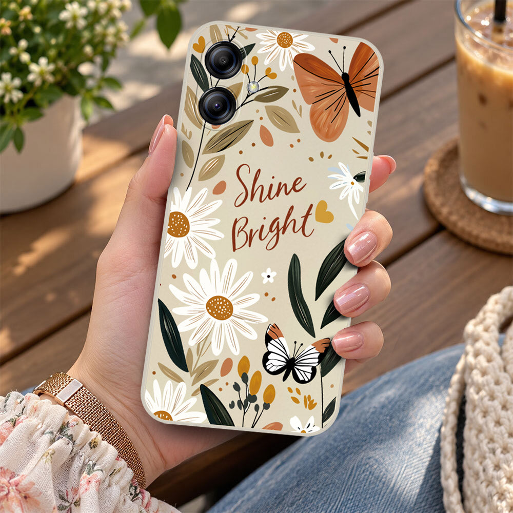 Samsung Galaxy A10s Cover - Off White - D1 - ONation Petal Whismy Series - HQ Liquid Silicone Soft Case