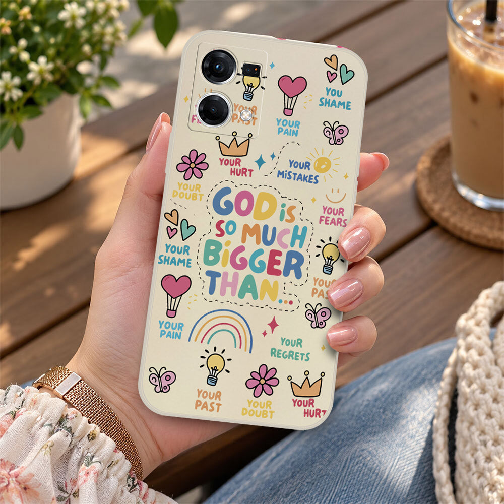 Oppo Reno 7 Lite Cover - Off White - D2 - ONation Petal Whismy Series - HQ Liquid Silicone Soft Case