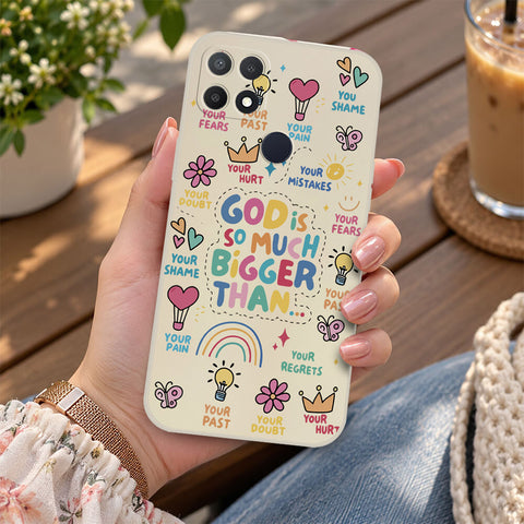 Oppo A36 Cover - Off White - D2 - ONation Petal Whismy Series - HQ Liquid Silicone Soft Case