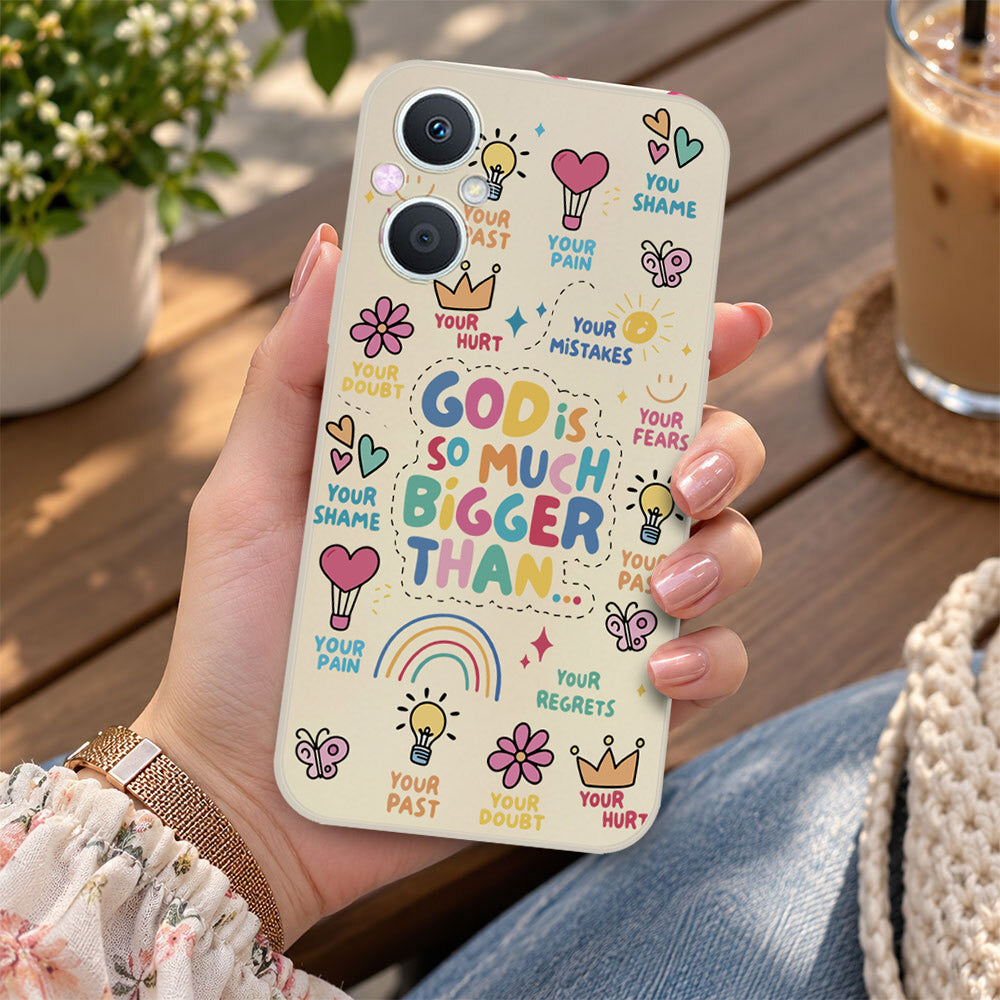 Oppo A15 Cover - Off White - D2 - ONation Petal Whismy Series - HQ Liquid Silicone Soft Case