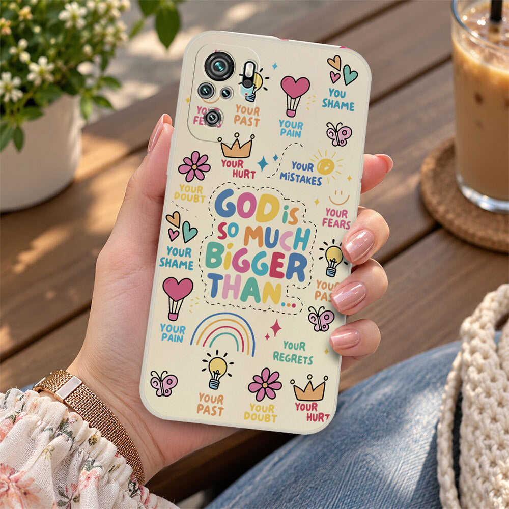 Xiaomi Redmi Note 10 5G Cover - Off White - D2 - ONation Petal Whismy Series - HQ Liquid Silicone Soft Case