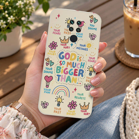 Xiaomi Redmi Note 9S Cover - Off White - D2 - ONation Petal Whismy Series - HQ Liquid Silicone Soft Case