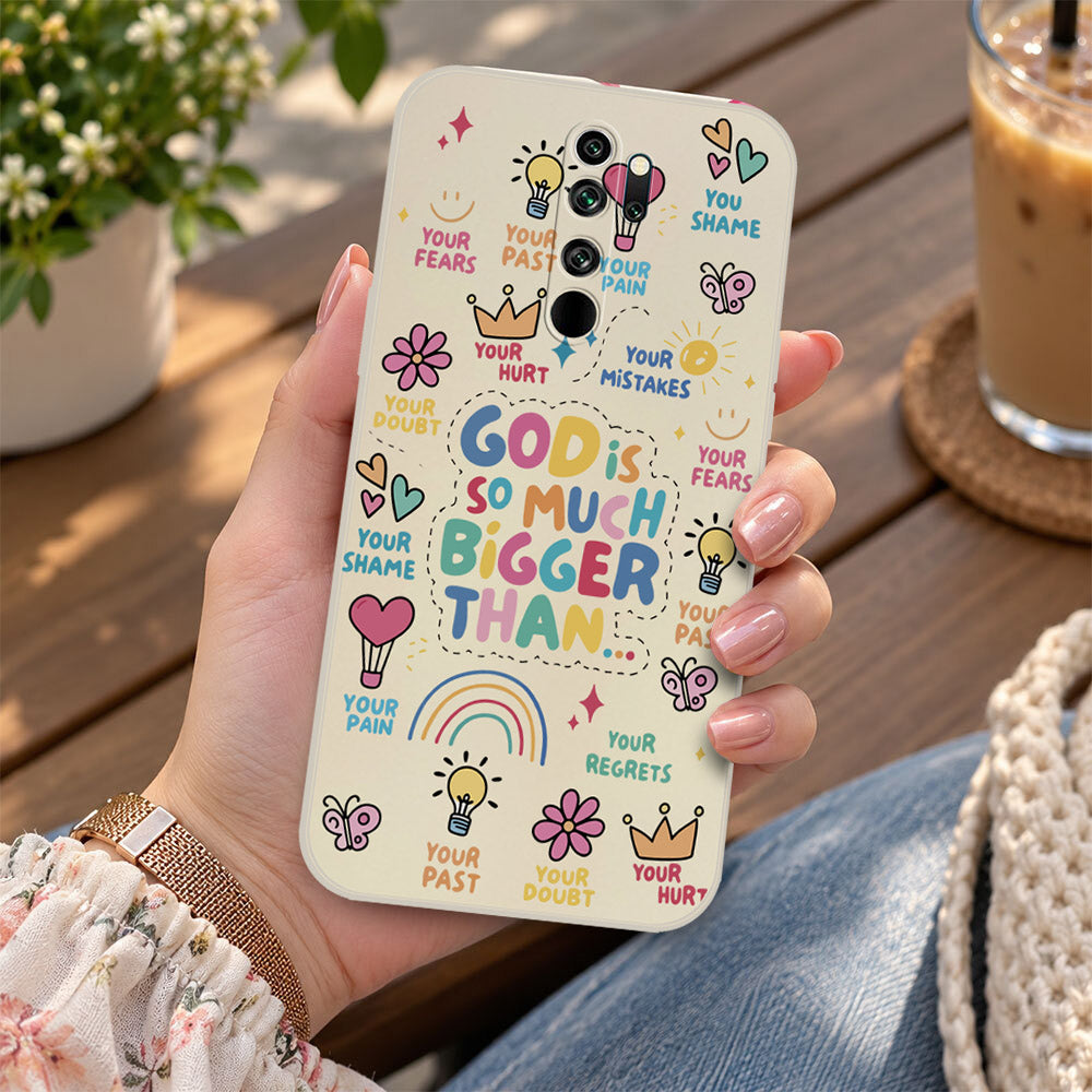 Xiaomi Redmi Note 9 Cover - Off White - D2 - ONation Petal Whismy Series - HQ Liquid Silicone Soft Case
