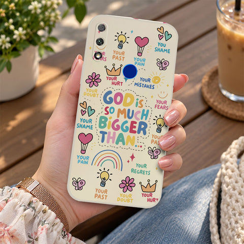 Honor 9X Cover - Off White - D2 - ONation Petal Whismy Series - HQ Liquid Silicone Soft Case