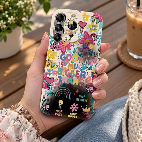 Samsung Galaxy A54 Cover - Off White - D2 - ONation Petal Whismy Series - HQ Liquid Silicone Soft Case