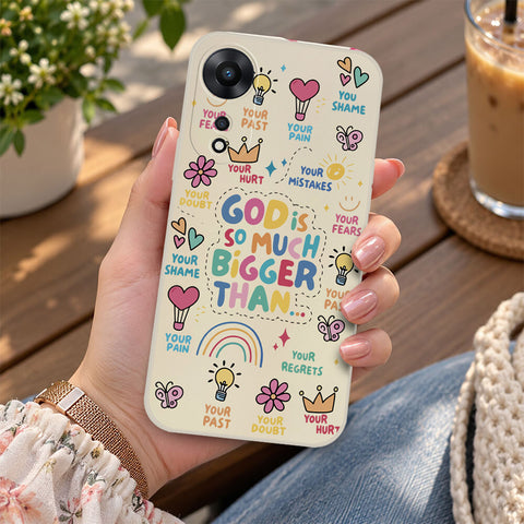 Oppo A78 4G Cover - Off White - D2 - ONation Petal Whismy Series - HQ Liquid Silicone Soft Case