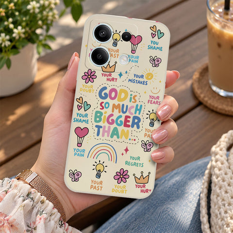 Xiaomi Redmi Note 13 Cover - Off White - D2 - ONation Petal Whismy Series - HQ Liquid Silicone Soft Case