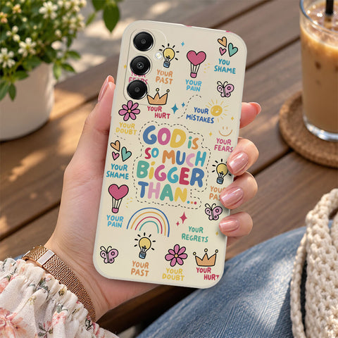 Samsung Galaxy A15 5G Cover - Off White - D2 - ONation Petal Whismy Series - HQ Liquid Silicone Soft Case